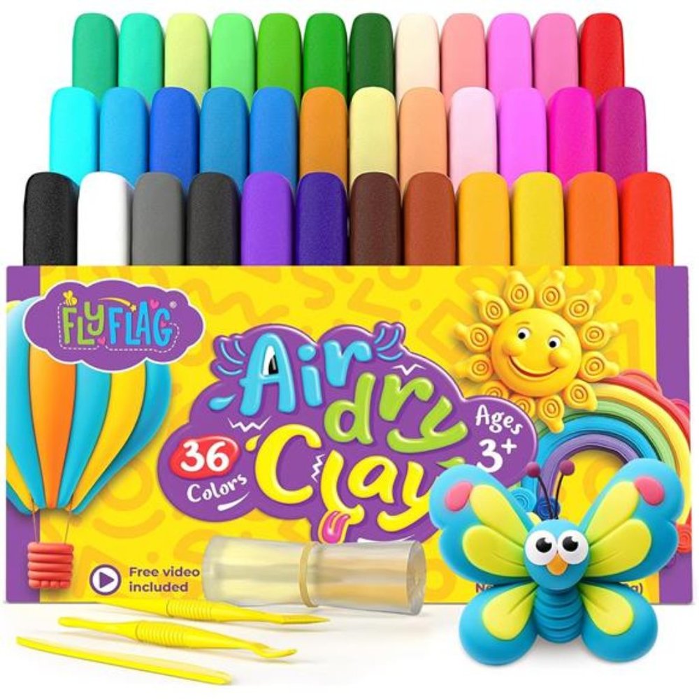 Air Dry Clay 36 Colors,Soft &Ultra Light,Modeling Clay for Kids with Accessories